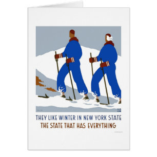 Invierno Nueva York del esquí WPA 1938