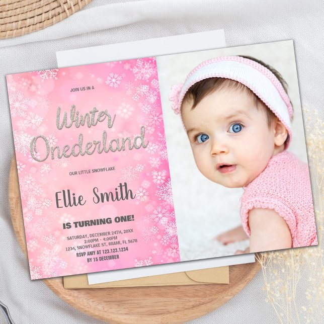 invierno onederland 1er cumpleaños invitaciones Fo (winter onederland 1st birthday invitations Photo)