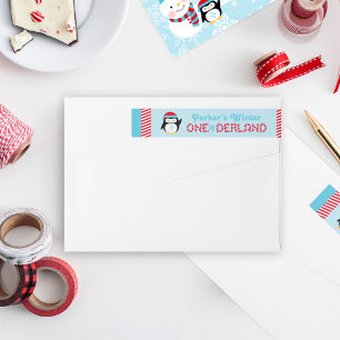 Invierno Onederland Cumpleaños Pingüino Azul y Roj