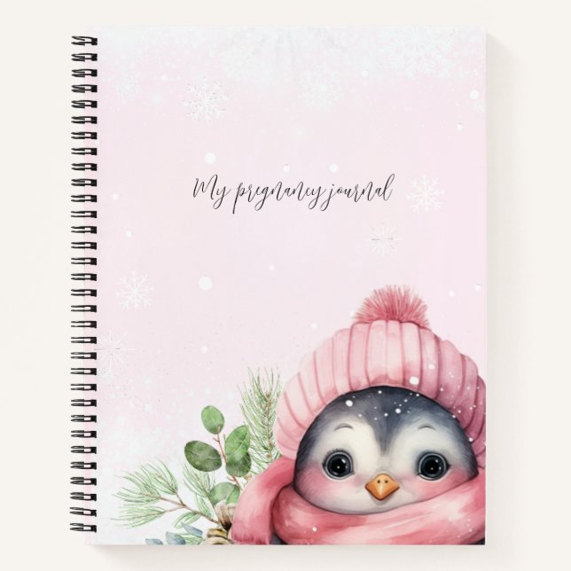 Invierno rosa Mi Penguin Diario de Embarazo (Anverso)