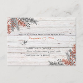 Invierno Rústico Whitewashed Wood Wedding RSVP