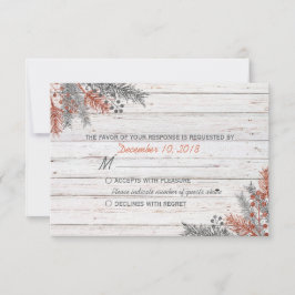 Invierno Rústico Whitewashed Wood Wedding RSVP