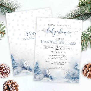 Invierno Snowley Wonderland Baby Boy Invitación a