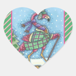 INVIERNO SNOWSHOES PEGATINAS FLAMINGO ROSA Hrt