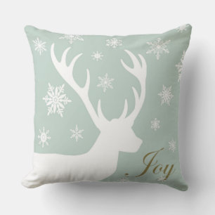 Invierno vintage moderno almohada de ciervo