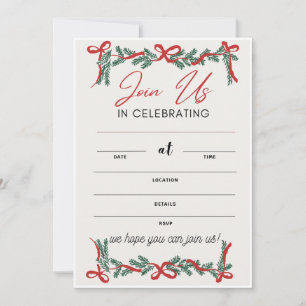 Invita a tarjetas para Navidades, invitación a bod