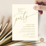 Invitación<br><div class="desc">Hermosa escritura romántica moderna,  con un elegante tema dorado. Boda Elopement Feliz para siempre después del fiesta,  tarjeta de invitación. Esto es perfecto para tu recepción de bodas y fiesta de celebración post-boda. Teesha Derrick</div>