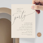 Invitación<br><div class="desc">Hermosa escritura romántica moderna,  en tonos grises y crema. Boda Elopement Feliz para siempre después del fiesta,  tarjeta de invitación. Esto es perfecto para tu recepción de bodas y fiesta de celebración post-boda. Teesha Derrick</div>