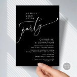 Invitación<br><div class="desc">Hermosa escritura romántica moderna,  con un elegante tema negro. Boda Elopement Feliz para siempre después del fiesta,  tarjeta de invitación. Esto es perfecto para tu recepción de bodas y fiesta de celebración post-boda. Teesha Derrick</div>