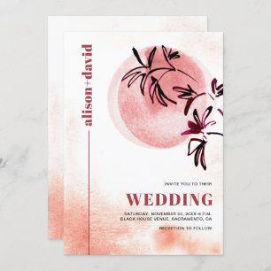 Invitación Β rancho y luna código Qr japonés boda