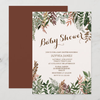 Invitación А utumn deja Baby Shower
