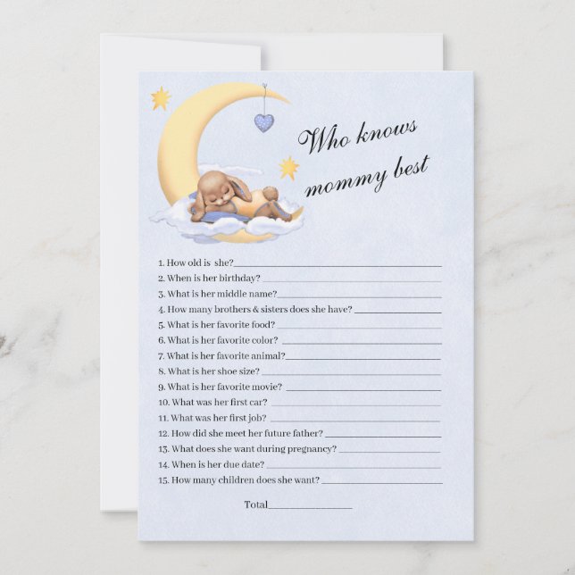 Invitación С con un lindo conejito adorable y lujoso conejo. (Anverso)