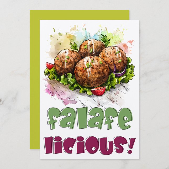 Invitación ف・ ف Falafel Hummus Healthy (Anverso / Reverso)
