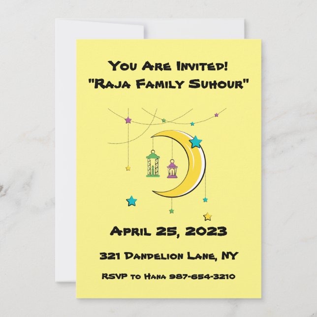 Invitación ・・ ن・・・ح・・・・・・・・・- Ramadan Suhour Invitado (Reverso)