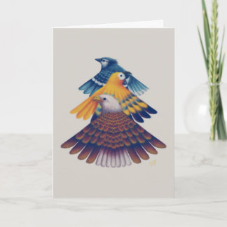 Invitación 二つ折りカード 扇 Card - Fan-shaped Birds -