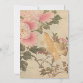 INVITACIÓN 美しい花と鳥の絵　ビンテージアート　日本画