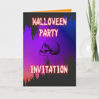 INVITACIÓN 骸骨イラストのハロウィンパーティー用