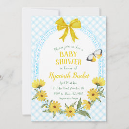 Invitación 002 Amarillo Cerúleo Fiesta de Daisy con Cuadro de