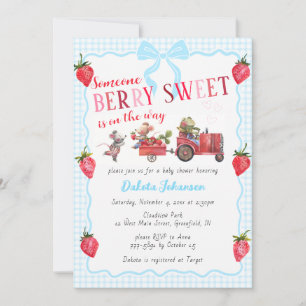 Invitación 002 Fiesta de Bebé Granja Dulce de Frutas con Cuad