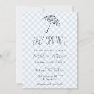 Invitación 003 Paraguas Moderno Cumpleaños de Bebé Cuadro