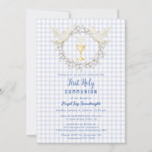 Invitación 004 Paloma Índigo y Gingham en el Cáliz Primera Co