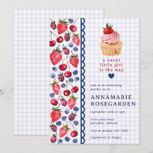 Invitación 005 Iris Morado Cupcake de Cumpleaños con Tema de 