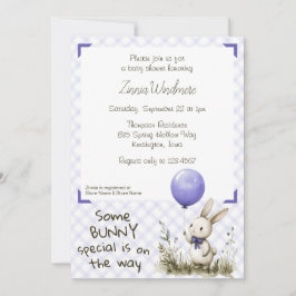 Invitación 005 Iris Morado • Some Bunny Special Baby Shower