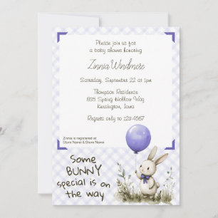 Invitación 005 Iris Morado • Some Bunny Special Baby Shower