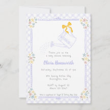 005 Regadera de Gingham Lavanda de Iris Baby Showe