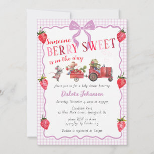 Invitación 006 Fiesta de Bebé Granja Dulce de Frutas con Cuad