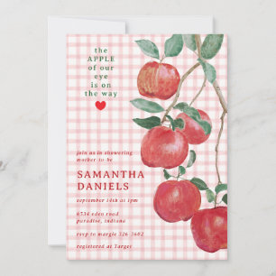 Invitación 007 Manzana Roja de Nuestro Ojo Fiesta de Baby Sho