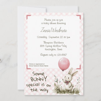 Invitación 008 Rosa Sonrojo • Some Bunny Special Baby Shower