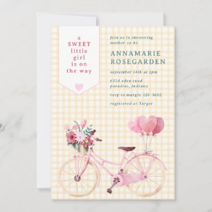 Invitación 010 Bicicleta Floral de Niña Amber Sweet Shower de
