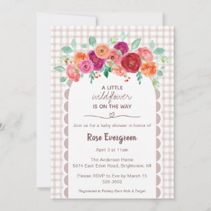 Invitación 013 Acuarela de Chocolate Fiesta de Bebé de Flor S