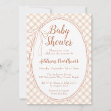 014 Latte Tan Heirloom Encaje Cuadros Baby Shower