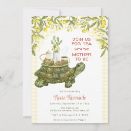 Invitación 015 Fiesta Infantil Tortuga de Jardín de Té Amaril