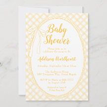 016 Margarita Lace Gingham Baby Shower Antiguo