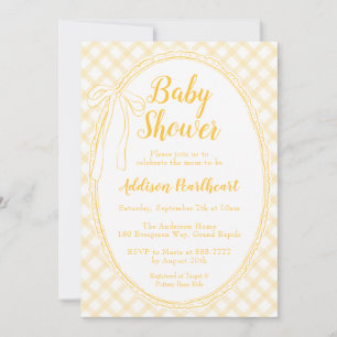 Invitación 016 Margarita Lace Gingham Baby Shower Antiguo