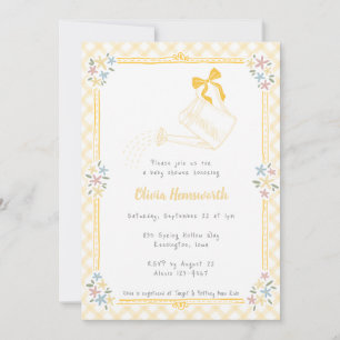 Invitación 016 Regadera de Gingham de Marigold para Baby Show