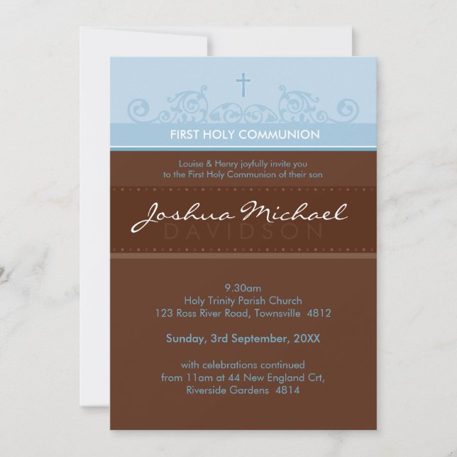 Invitación 068 Lisa :: PRIMERA COMUNIÓN INVITA - 3P elegante (Anverso)
