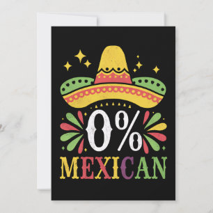 Invitación 0% mexicano Cero % Funny Cinco De Mayo