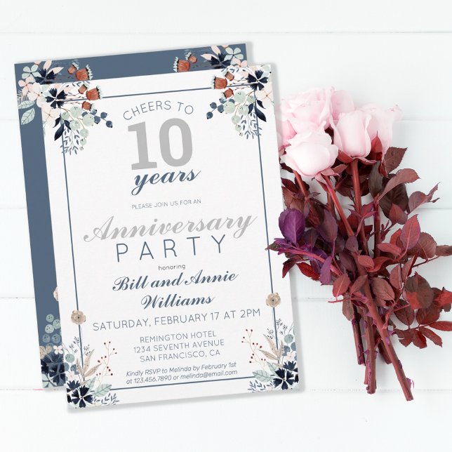 Invitación 10º Aniversario de Boda Feliz 10 Años Fiesta (Subido por el creador)
