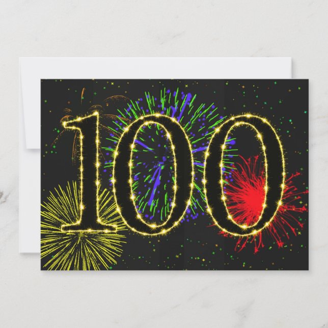 Invitación 100.ª fiesta de cumpleaños (Anverso)