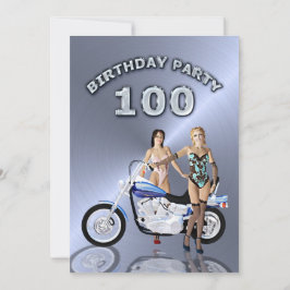 Invitación 100.ª fiesta de cumpleaños con moto