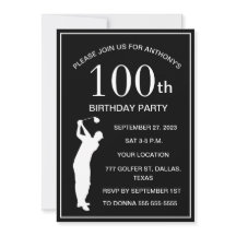 100.ª fiesta de cumpleaños Golf Black Par Adult Go