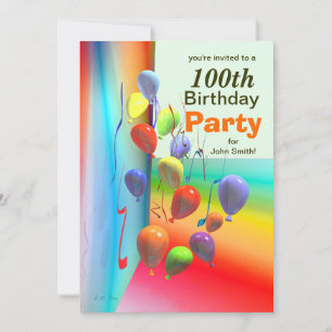 Invitación 100.ª Pared de globo de fiesta de cumpleaños