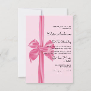 Invitación 100.º cumpleaños Centenario Bow & Ribbon