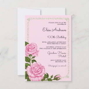 Invitación 100.º cumpleaños de Rosas centenarios
