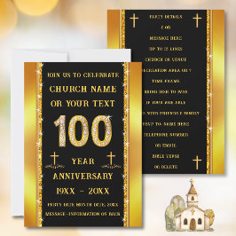 Invitación 100 Aniversario de la Iglesia, DIVERTIDO Diamante