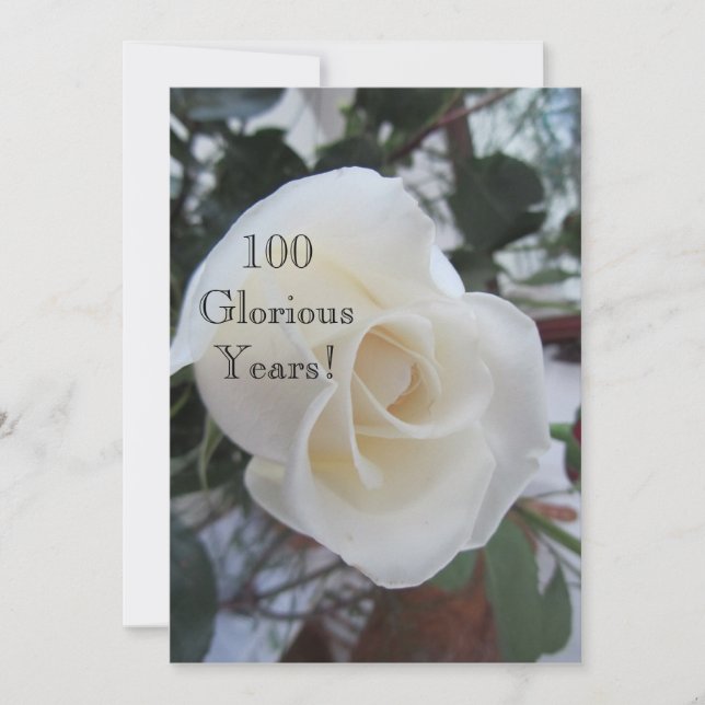 Invitación ¡100 años gloriosos!-Celebración de cumpleaños/Ros (Anverso)